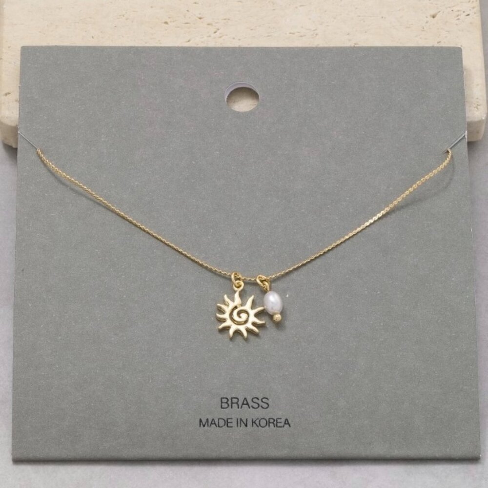 KENNEDY GOLD SPIRAL SUN NECKLACE
